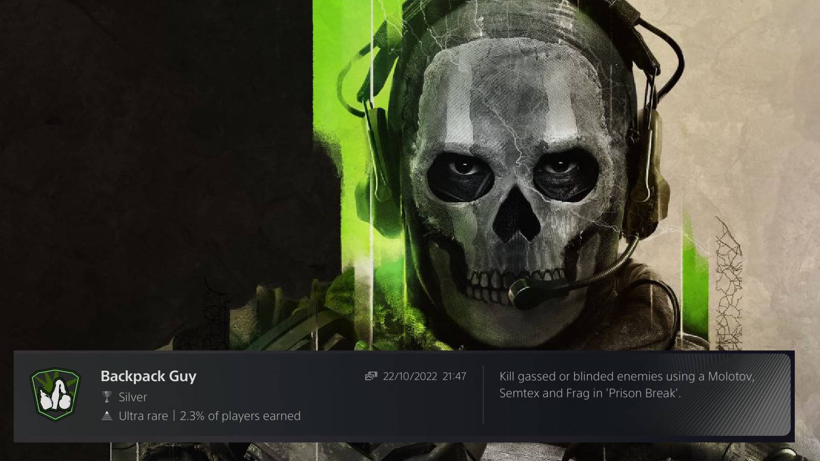 Call of Duty Modern Warfare 2 Backpack Guy Trophy