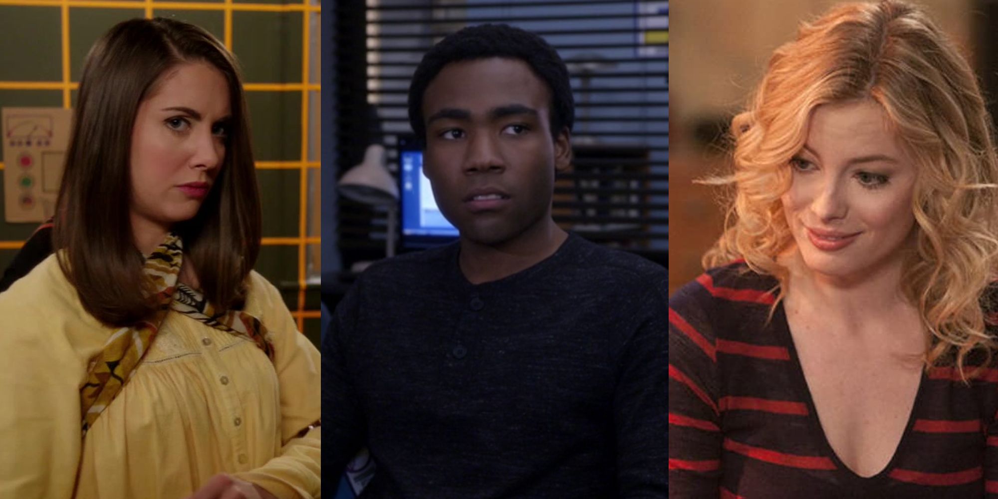 Annie dressed for Abed's simulation; Troy sitting at the study table; Britta staring at Troy