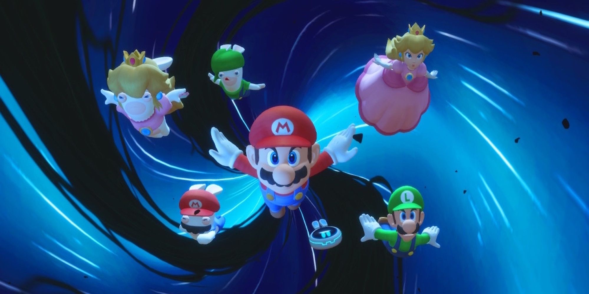 A cutscene featuring characters in Mario + Rabbids Sparks of Hope