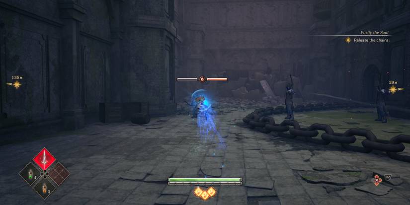 Fighting enemies in Valkyrie Elysium