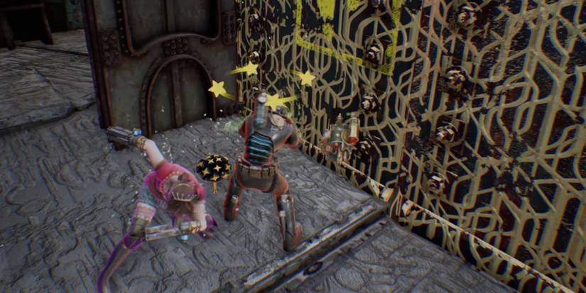 Being attacked by a hunter in Deathverse: Let it Die