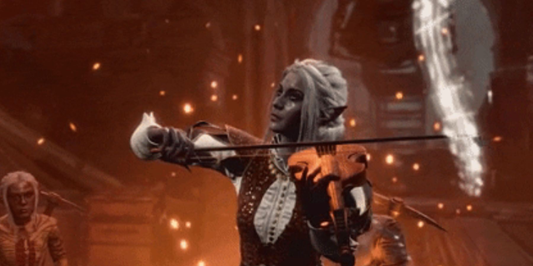 A Bard playing the violin