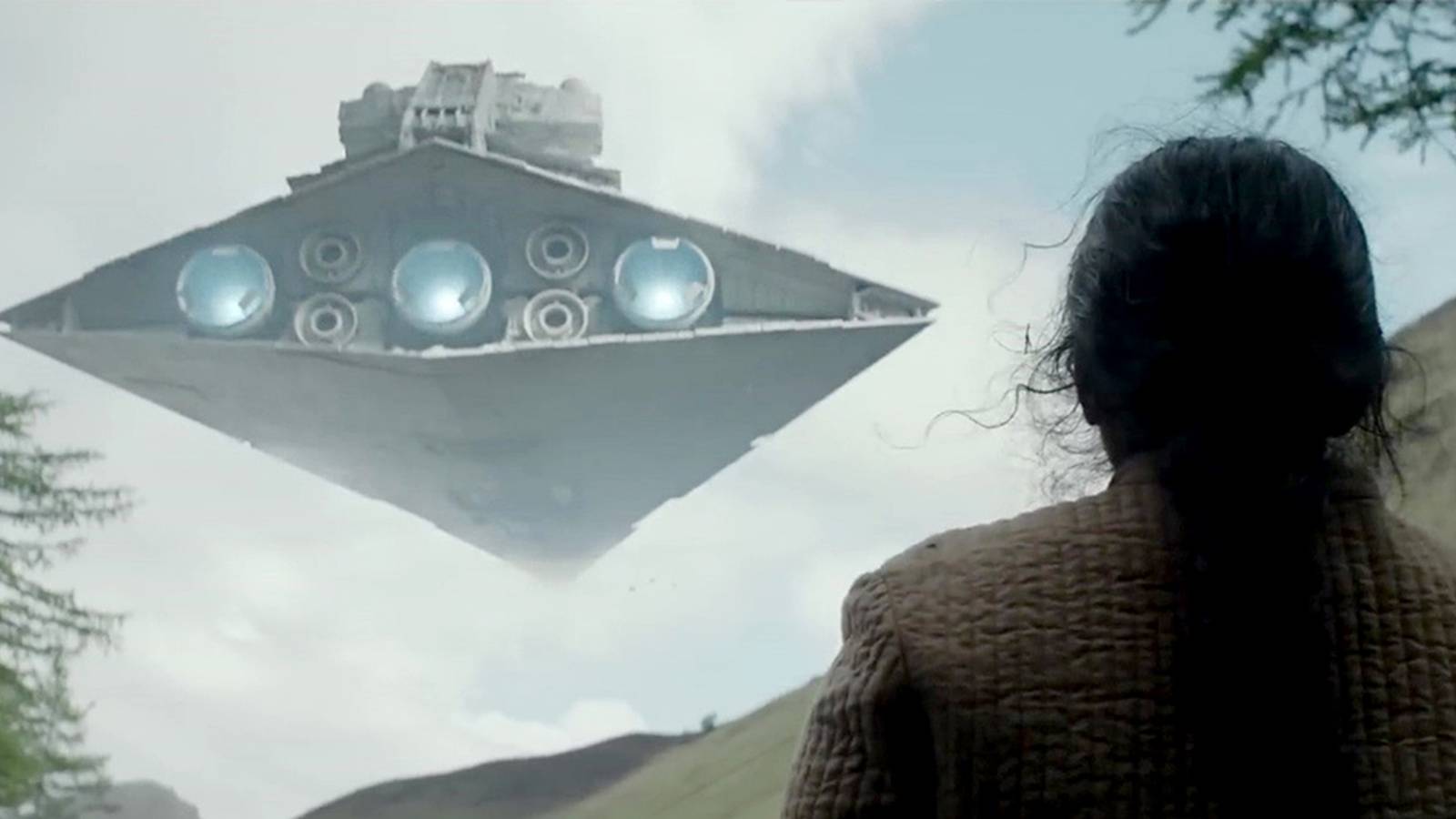 A Star Destroyer flies overhead in Andor episode 7