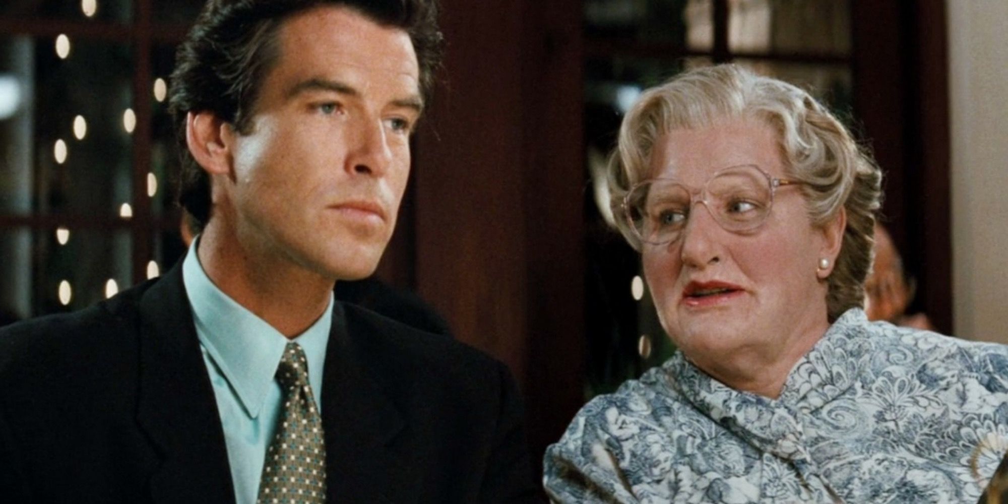 A scene featuring characters in Mrs. Doubtfire