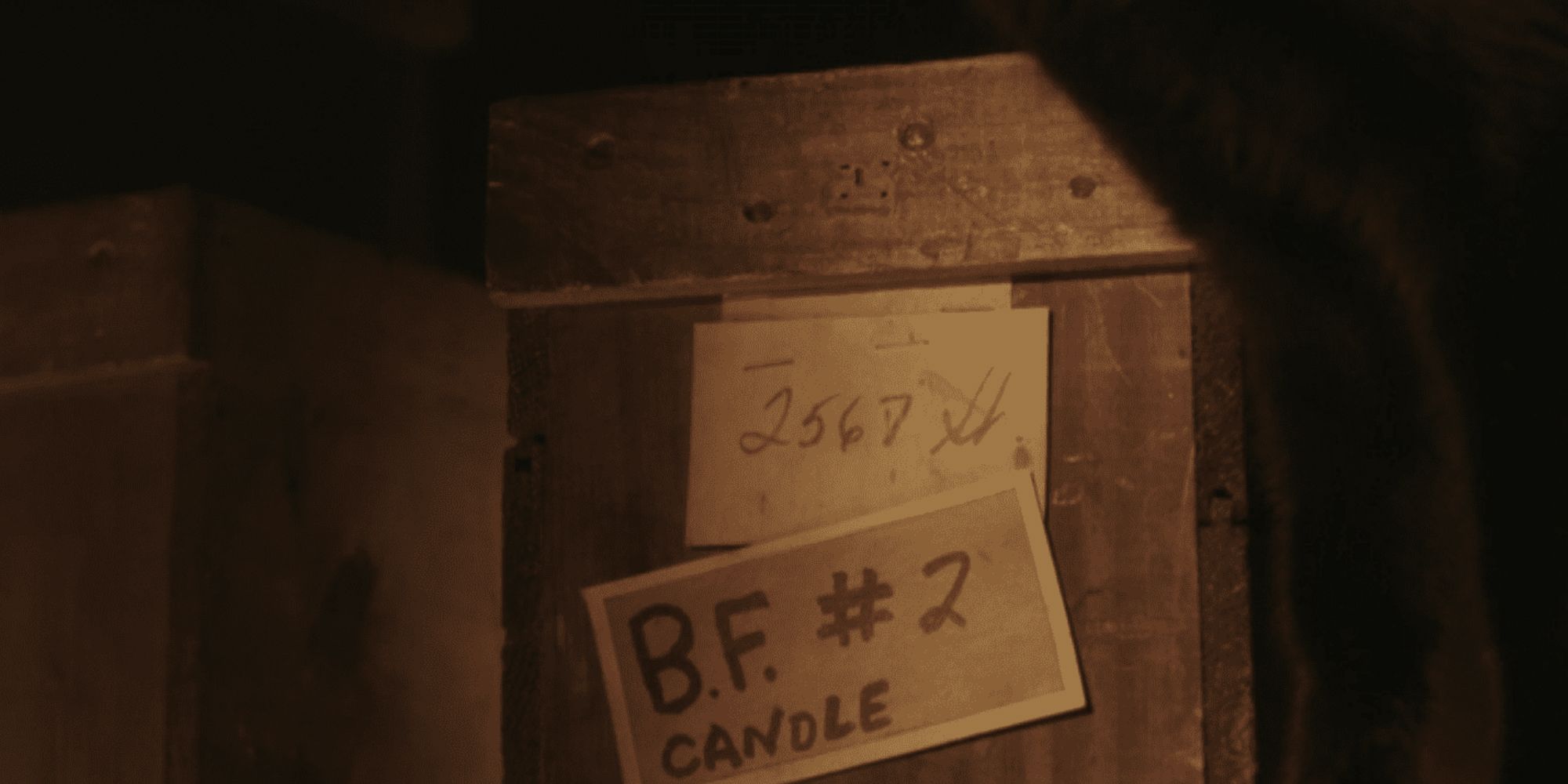 A storage box holding a black flame candle in Hocus Pocus 2