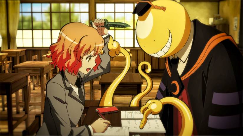 Koro-Sensei listening to his students