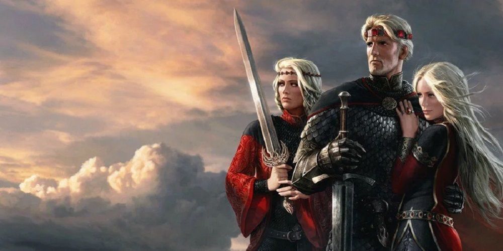 Aegon, Visenya, and Rhaenys Targaryen.