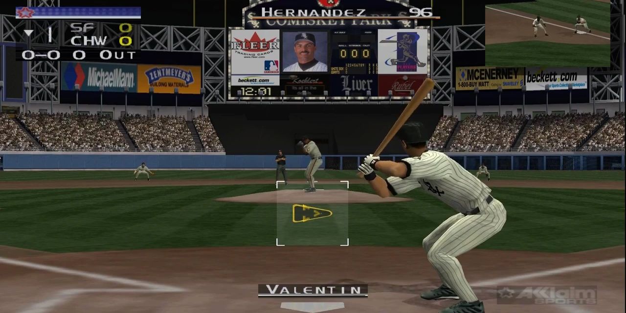 Валентин играет битой за Чикаго Уайт Сокс в Матче всех звезд бейсбола 2002 г.