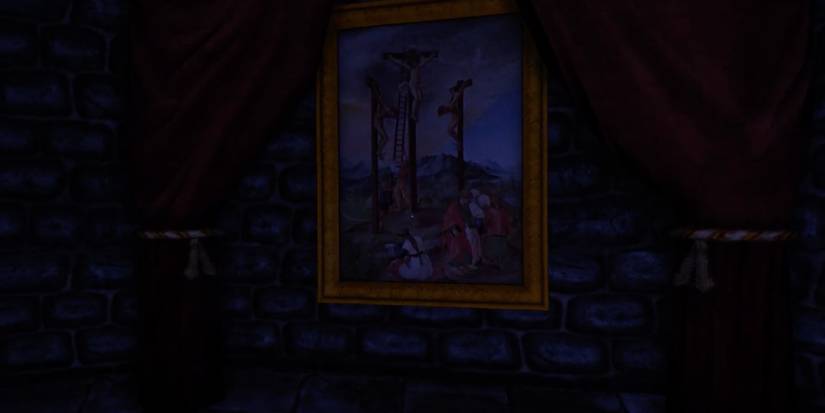 Player explores the dark rooms in the game