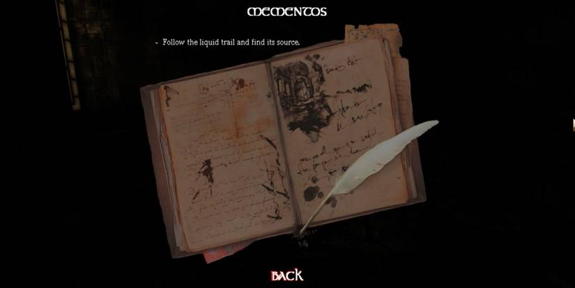 Players opens his Journal to check entries