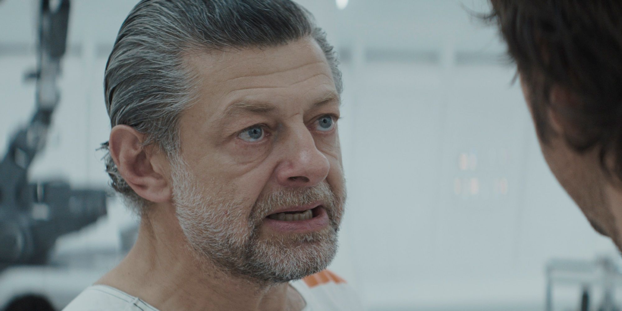 Andy Serkis as Kino in a prison in Andor