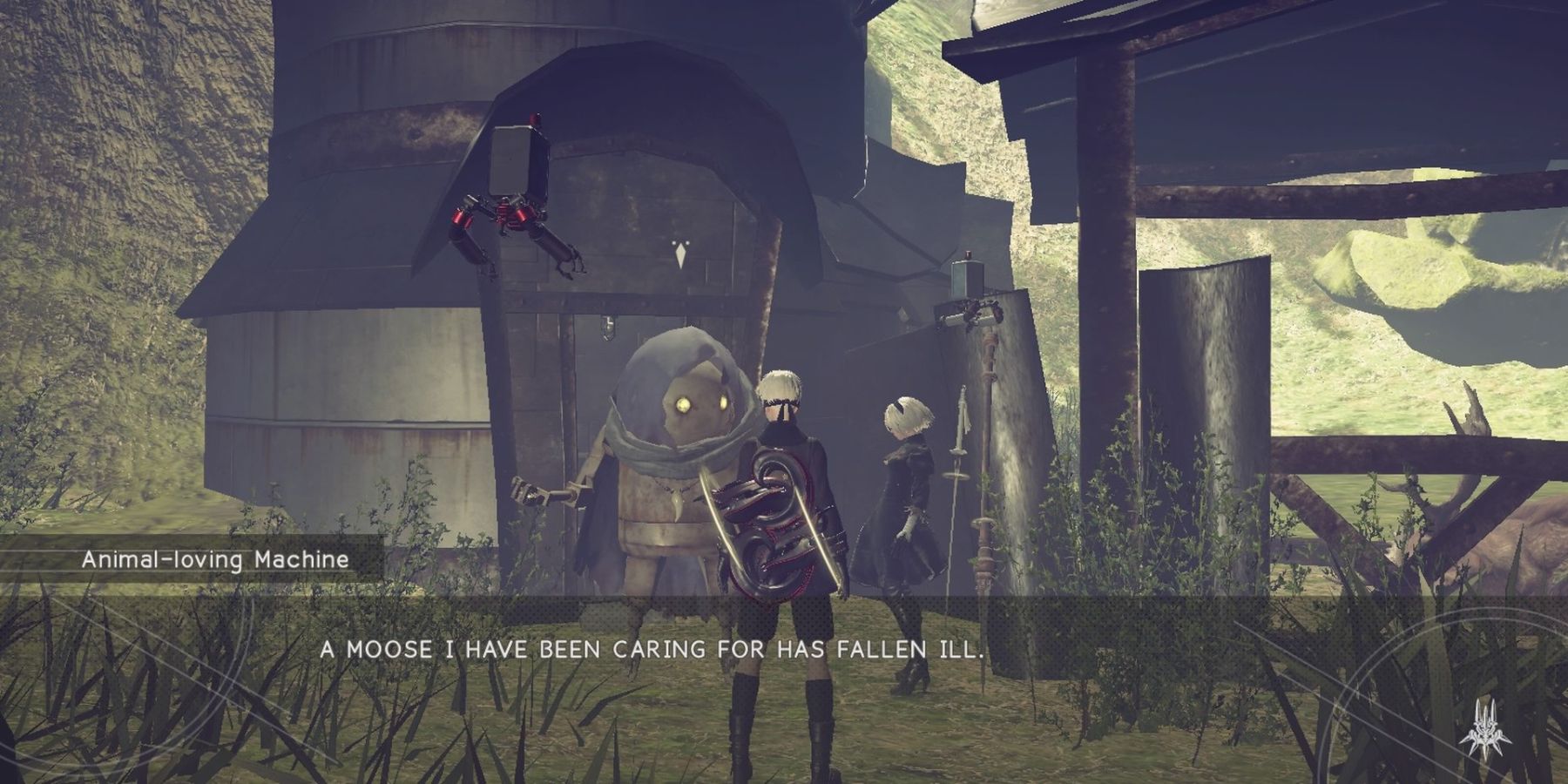 The Animal Care side quest in NieR: Automata