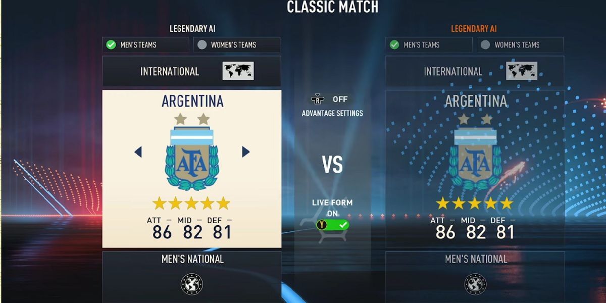 FIFA 23 Argentina National Team Rating Stats Screenshot
