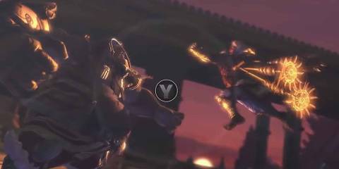 Clashing with a boss in Asura's Wrath