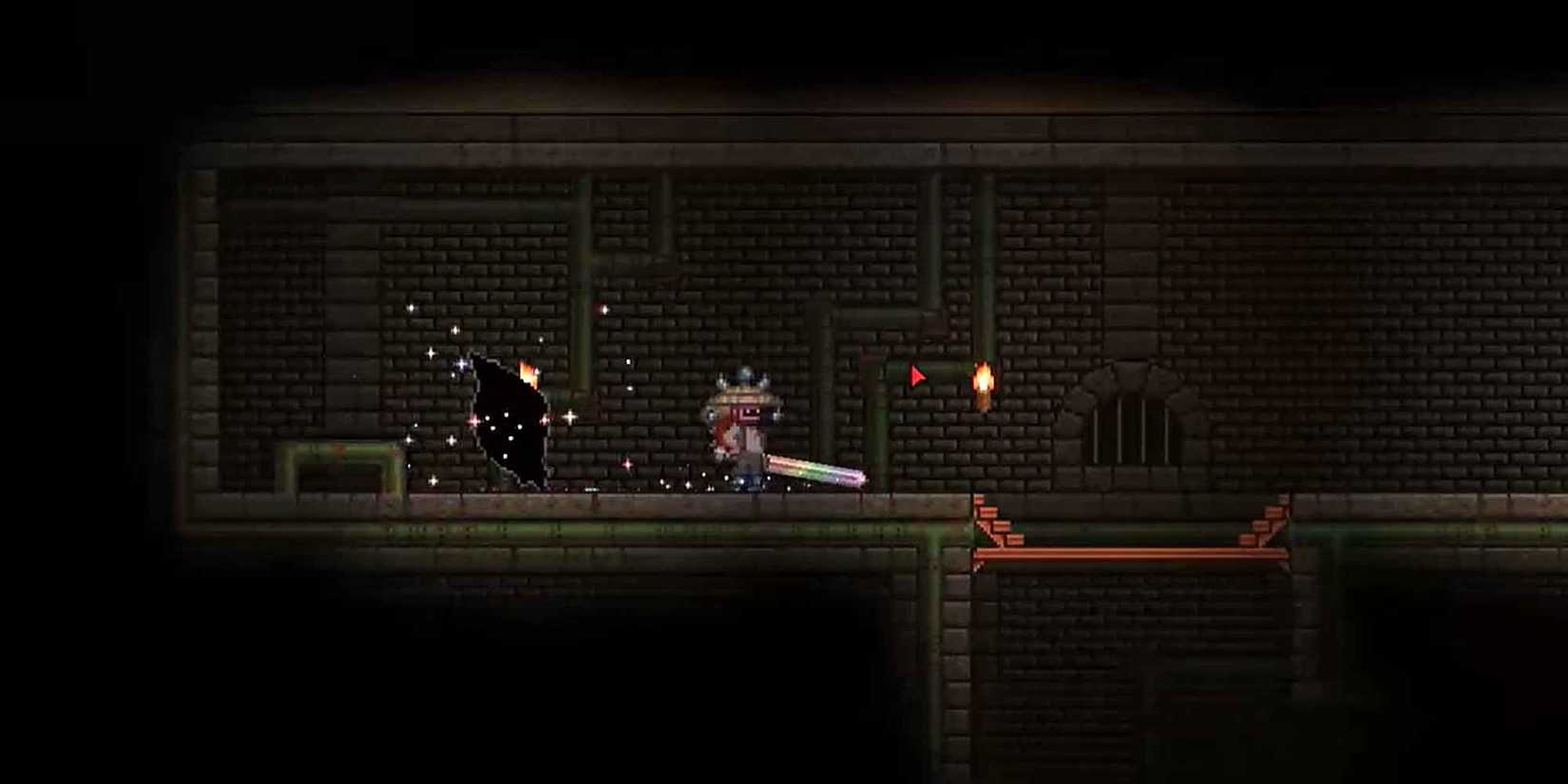 The rainbow-hued Asuterosaberu DX sword in Starbound