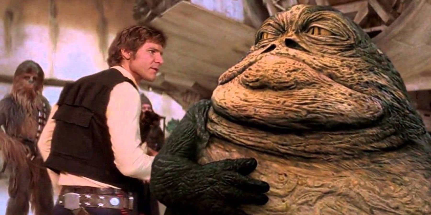 Chewbacca, Han Solo, and Jabba the Hutt in Star Wars Special Edition