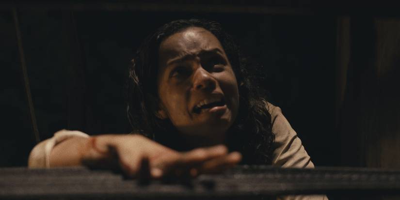 Georgina Campbell crying in Barbarian