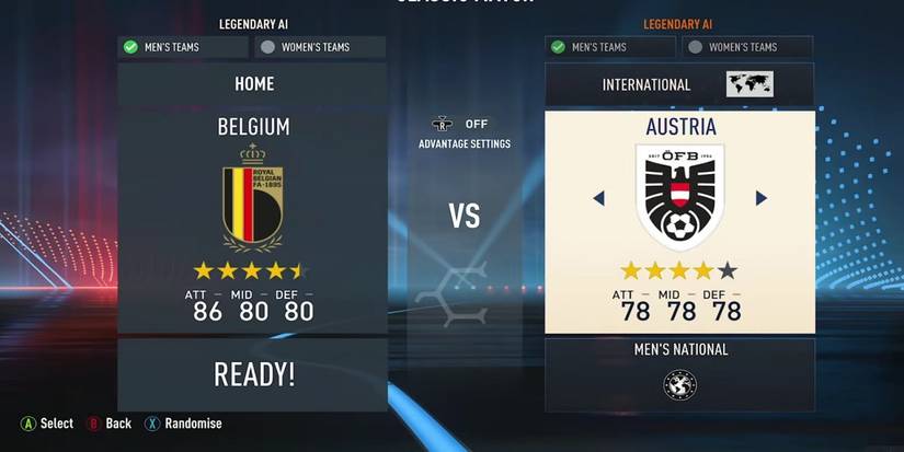 FIFA 23 Belgium National Team Rating Stats Screenshot