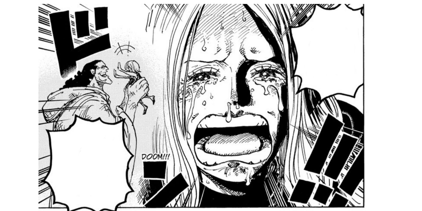 Bonney crying in One Piece
