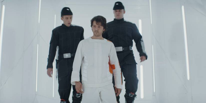 Cassian is escorted into prison in Andor
