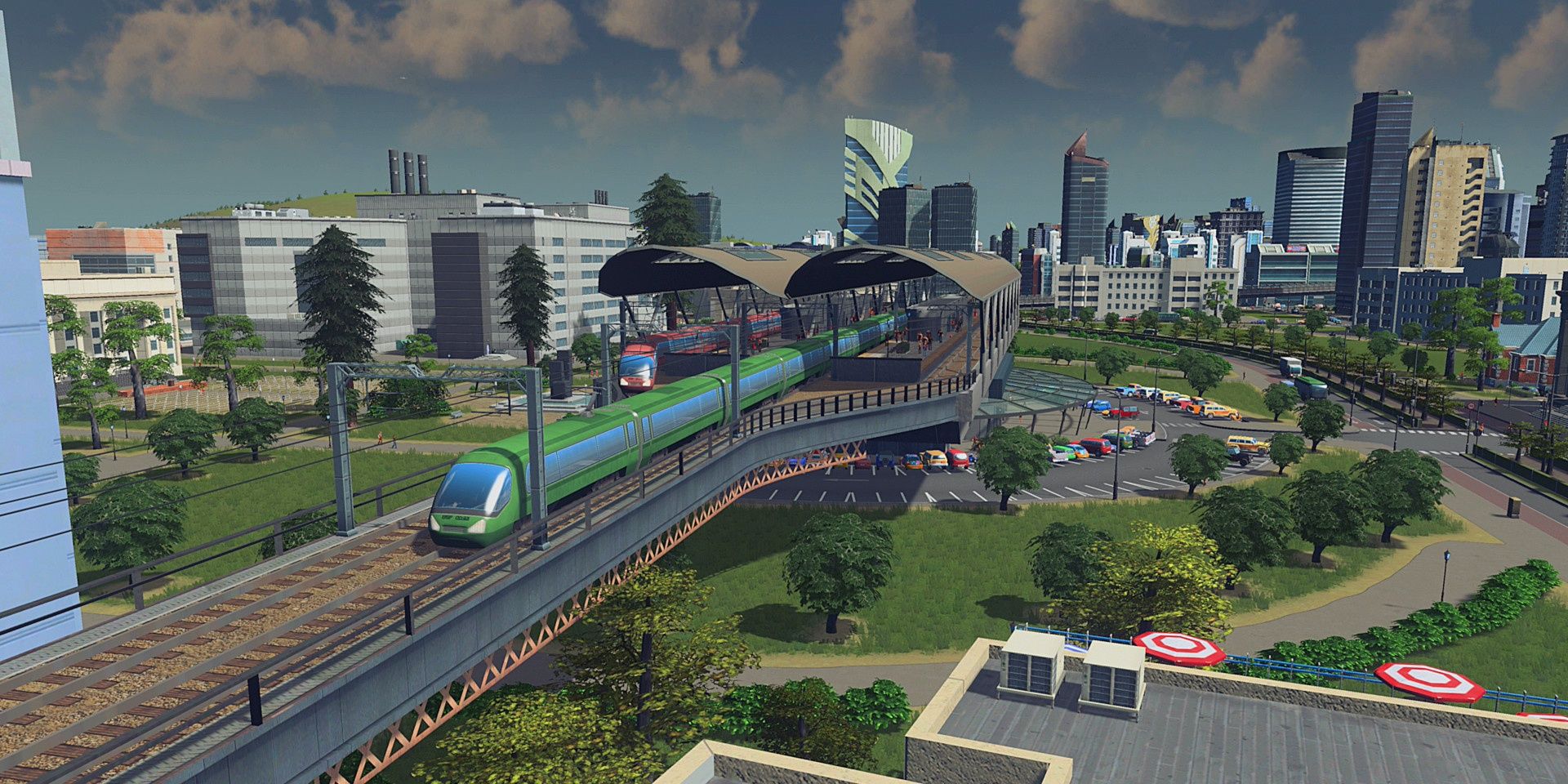 A train station in Cities: Skylines