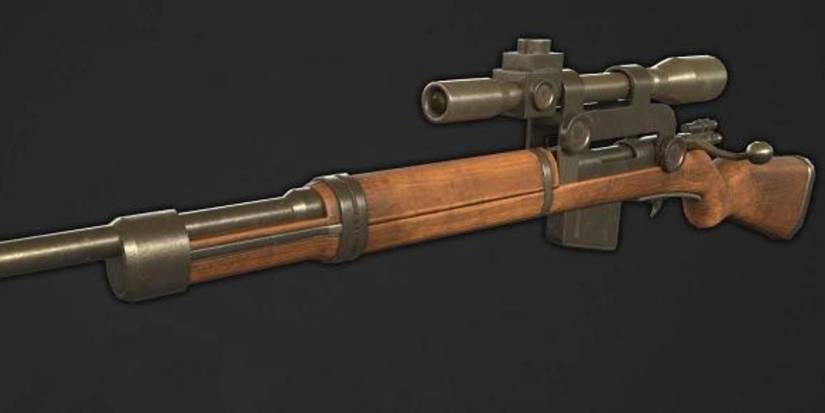 A close up of the Clancy-Raca M4 sniper rifle from Foxhole
