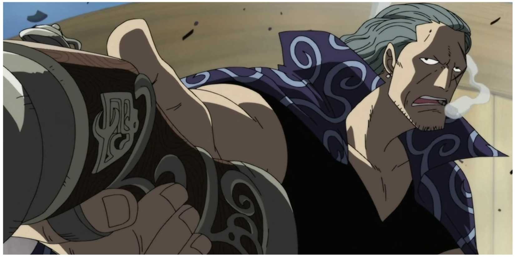 Benn Beckman Pointing His Pistol At Kizaru In Marineford