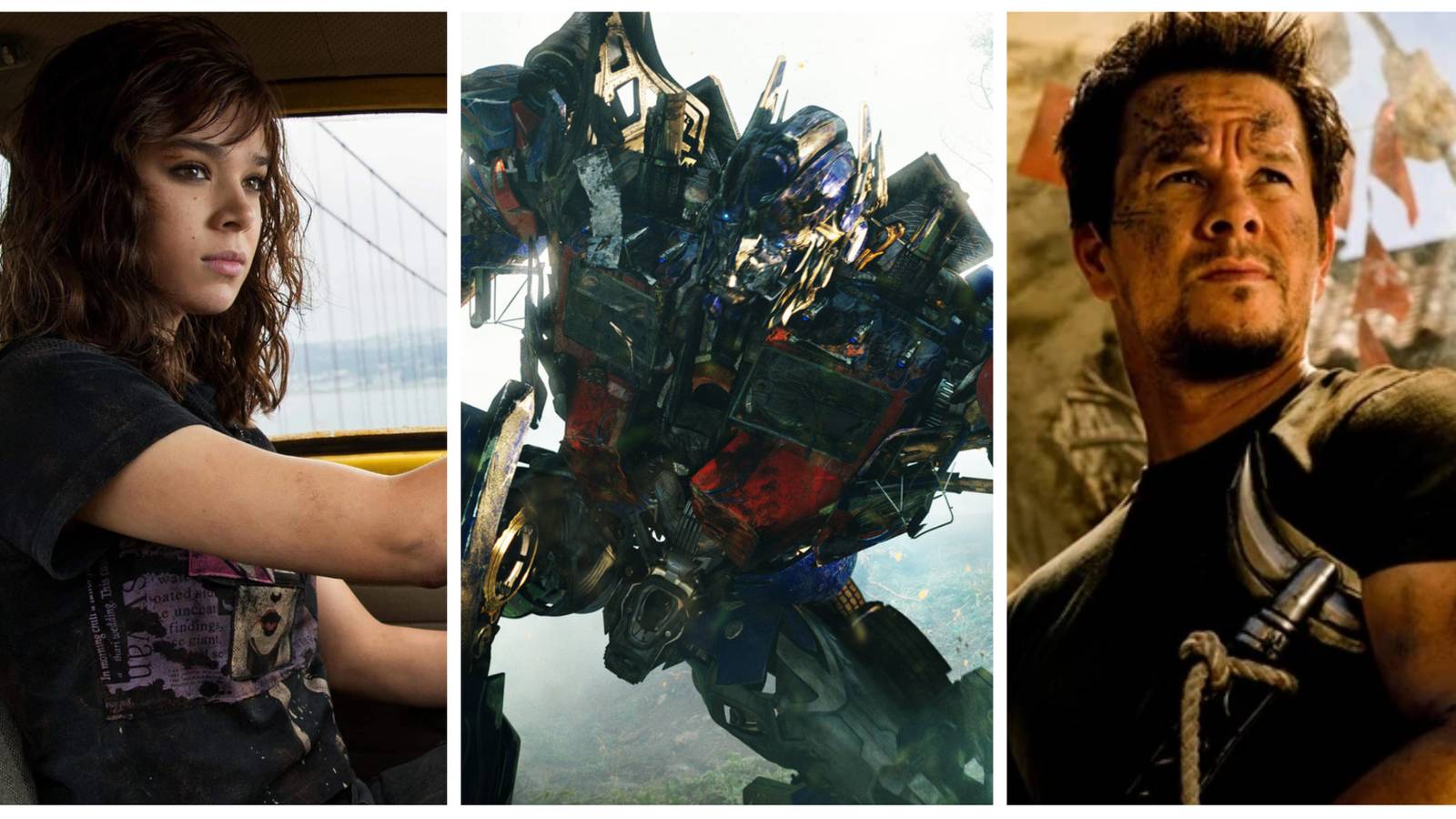 charlie from bumblebee, optimus prime and cade yaeger