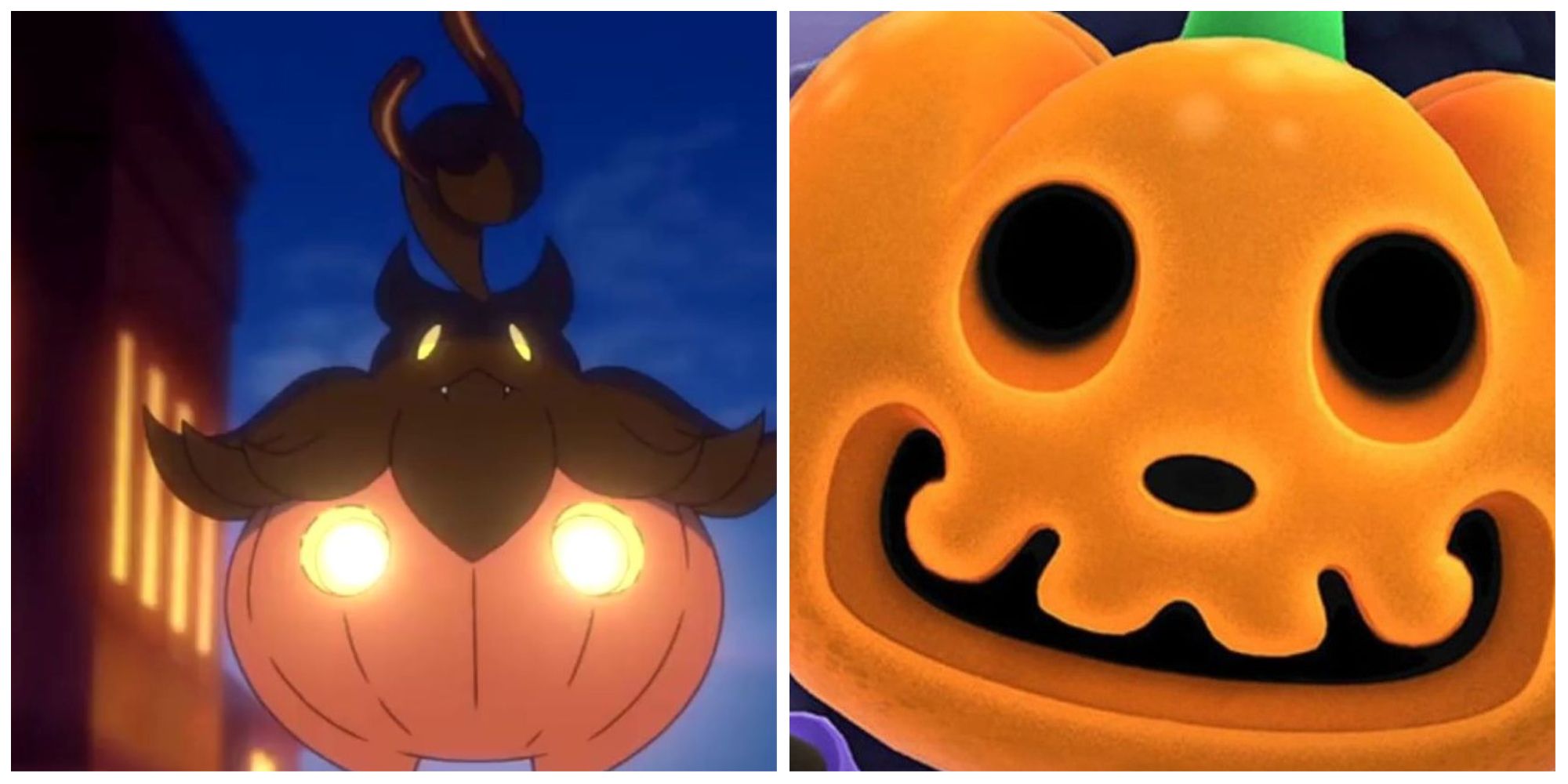 Left: Pumpkaboo from Pokémon. Right: Jack from Animal Crossing