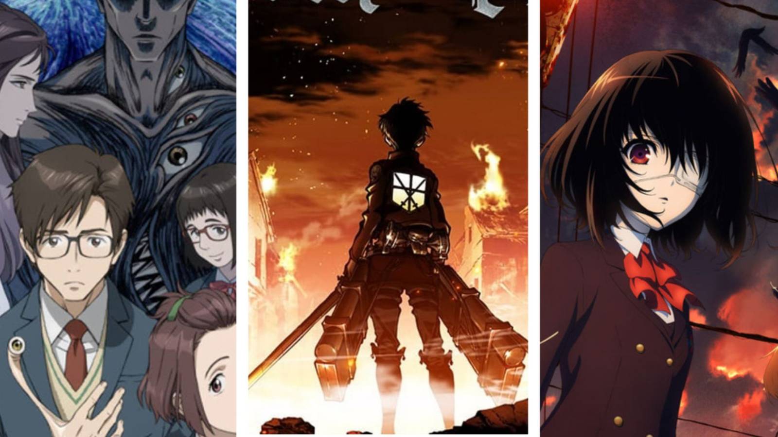 Parasyte, Another And Attack On Titan Horror Anime