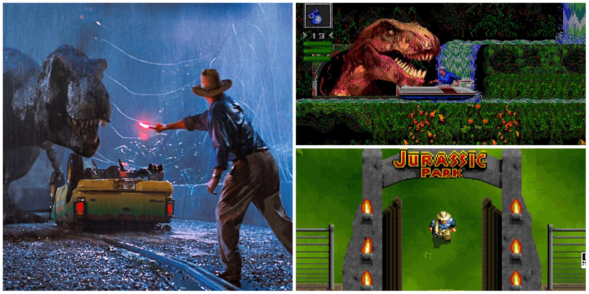 Jurassic Park T-Rex & Dr. Alan Grant, Jurassic Park Sega Genesis Gameplay, Jurassic Park SNES Gameplay