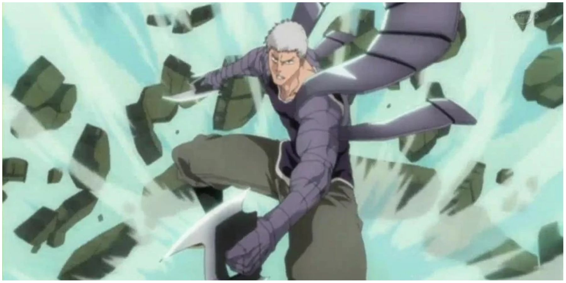 Kensei Using His Bankai Against Multiple Menos Grande In Bleach