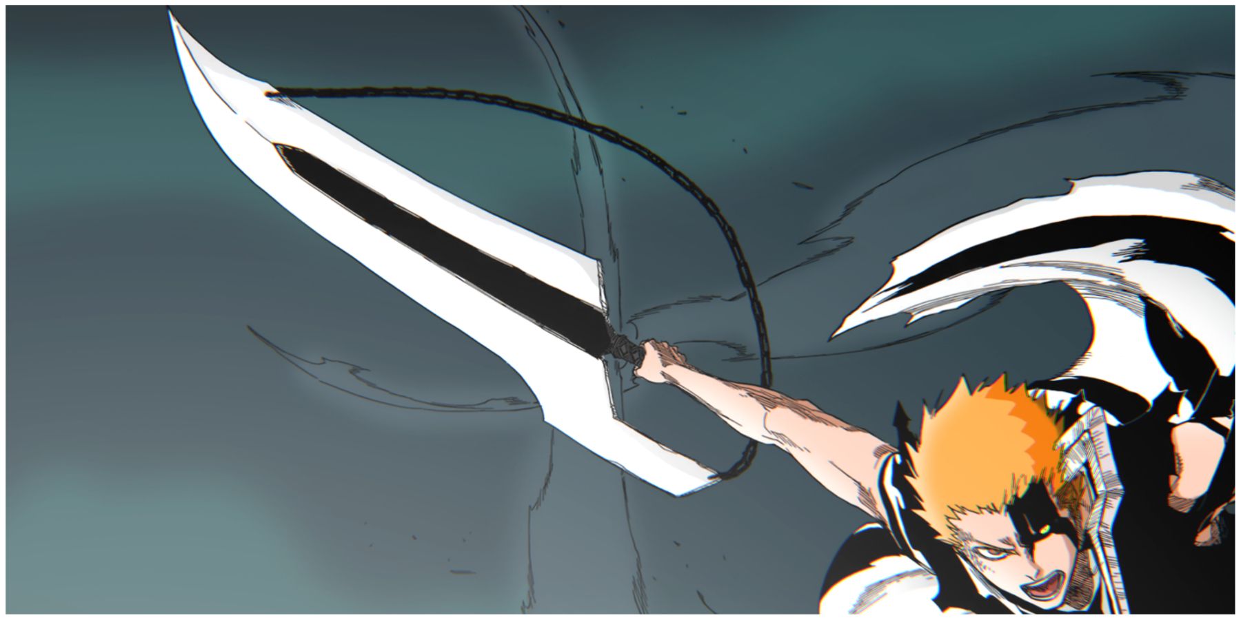 Ichigo Using The True Form Of His Tensa Zangetsu In Bleach