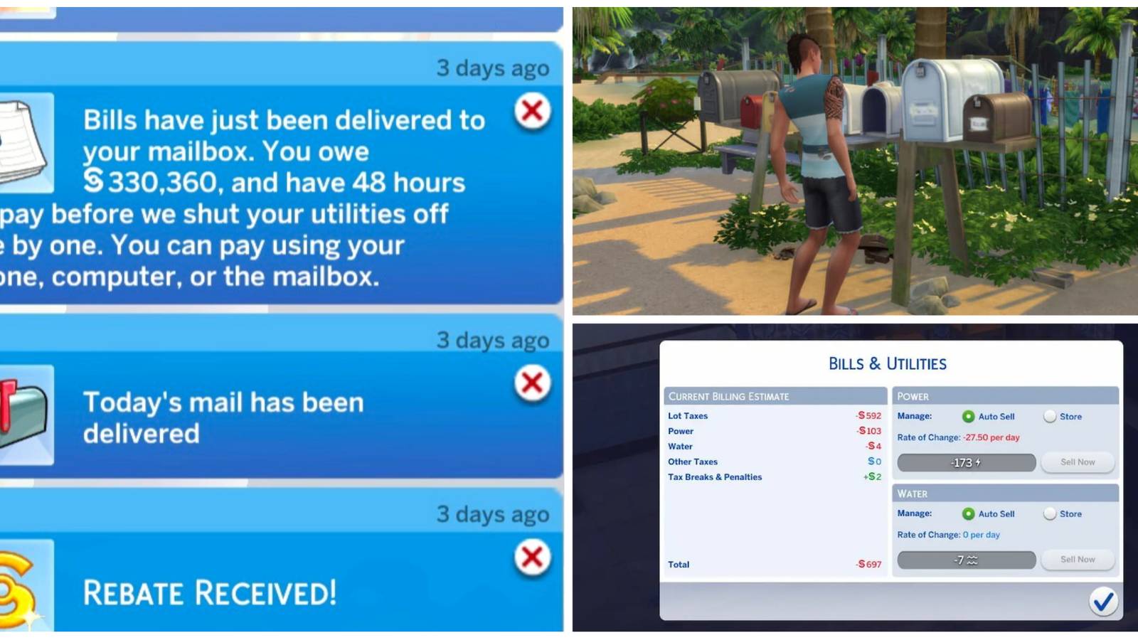 The Sims 4: How to Pay Your Bills Cellphone Letterbox Computer