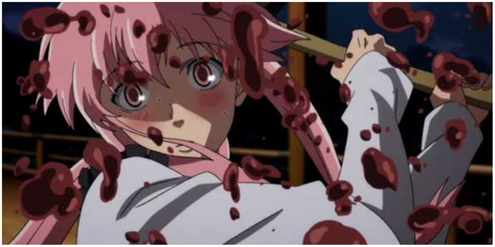 Future Diary's Yuno Gasai Battling & Making Her Enemy Bleed