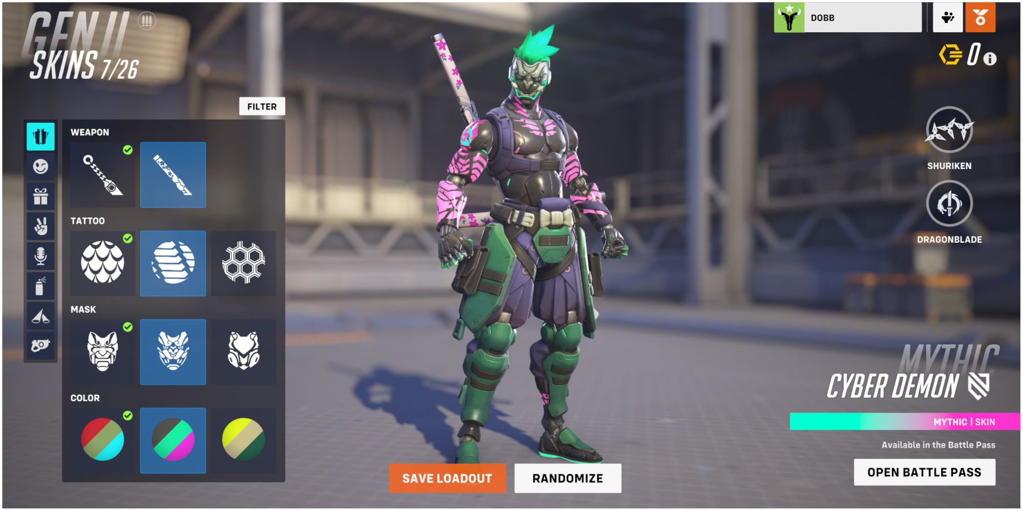 Overwatch 2 Cyber Demon Genji Skin