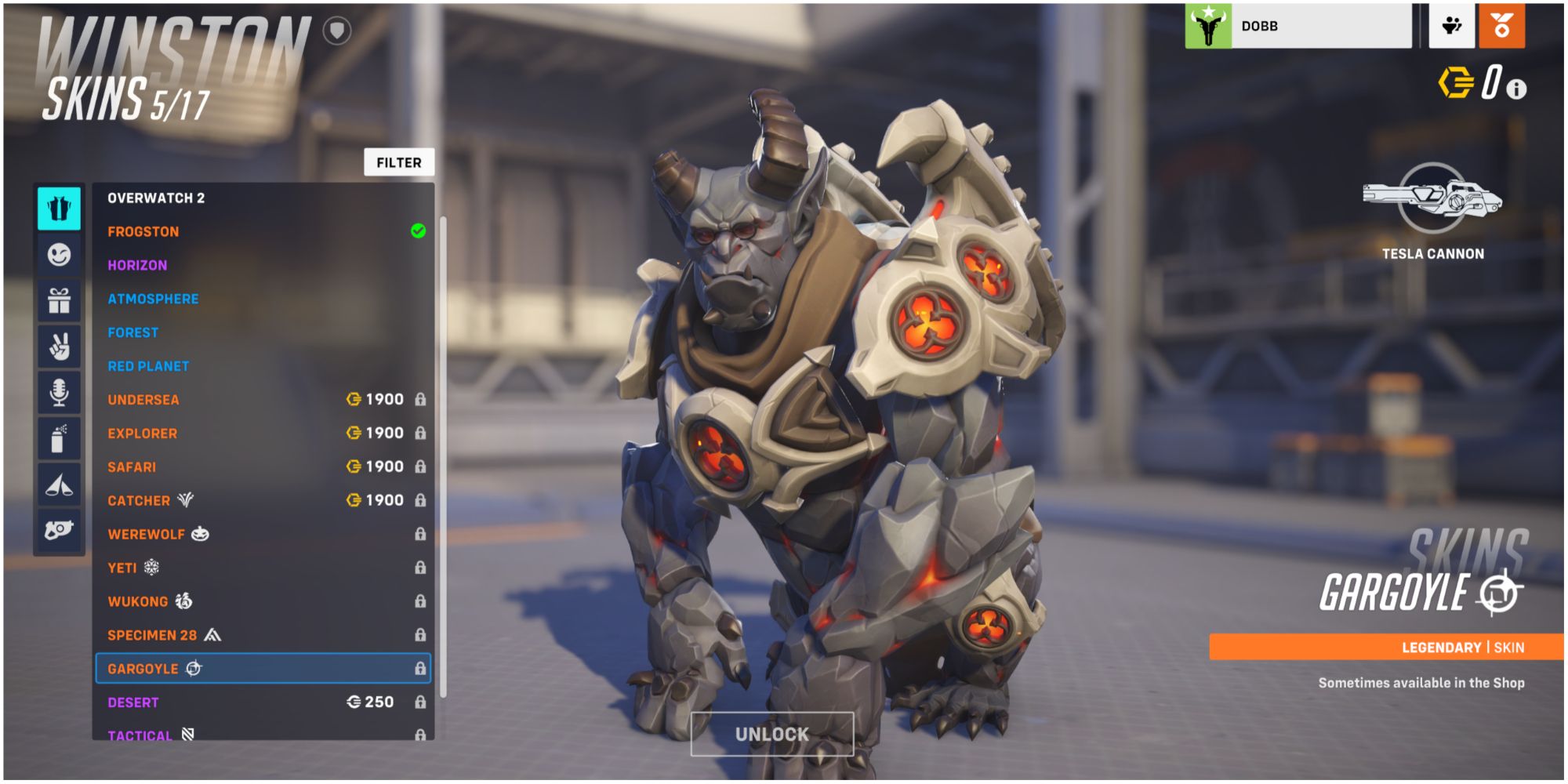 Overwatch 2 Winston Skin Gargoyle