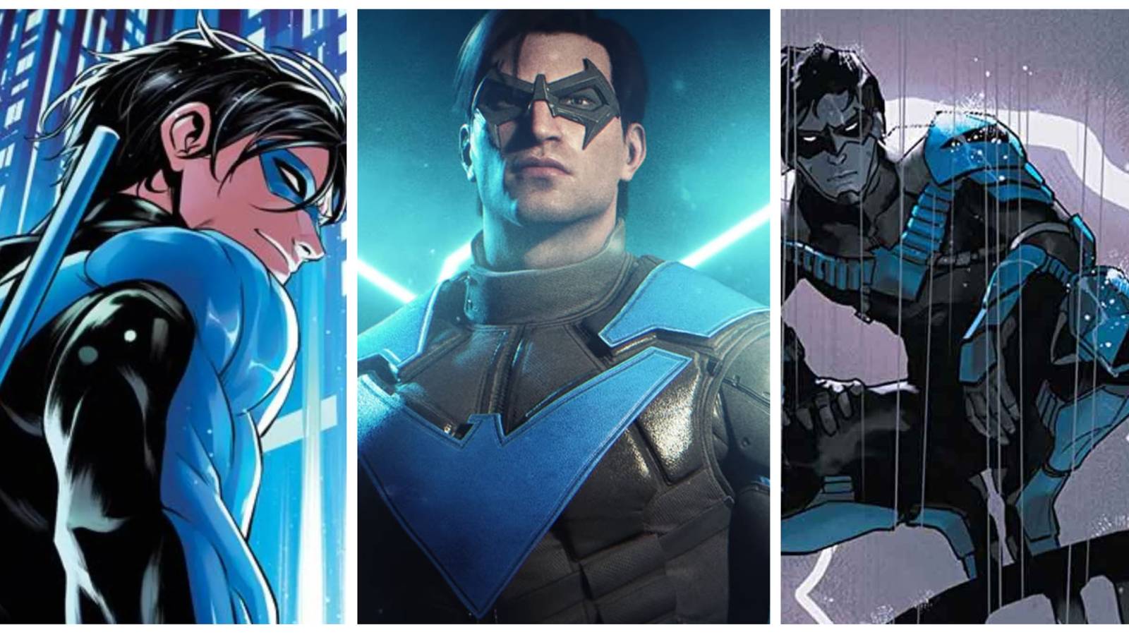 nightwing from dc comics and nightwing from gotham knights