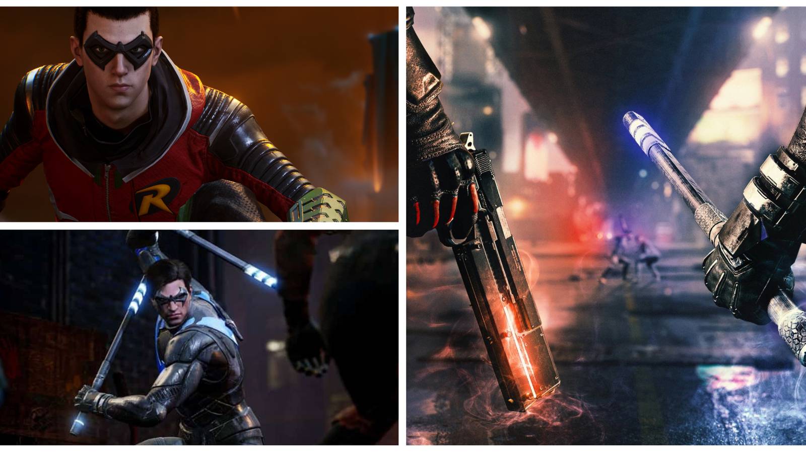 robin, nightwing and red hood in gotham knights