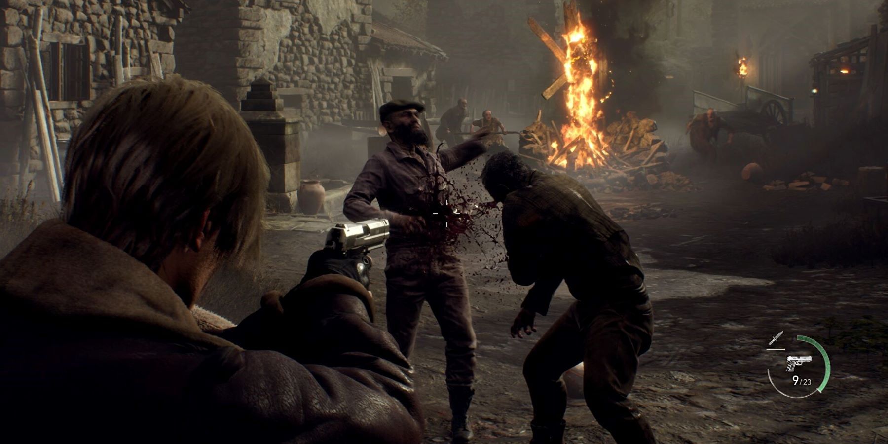 Combat gameplay in the Resident Evil 4 remake