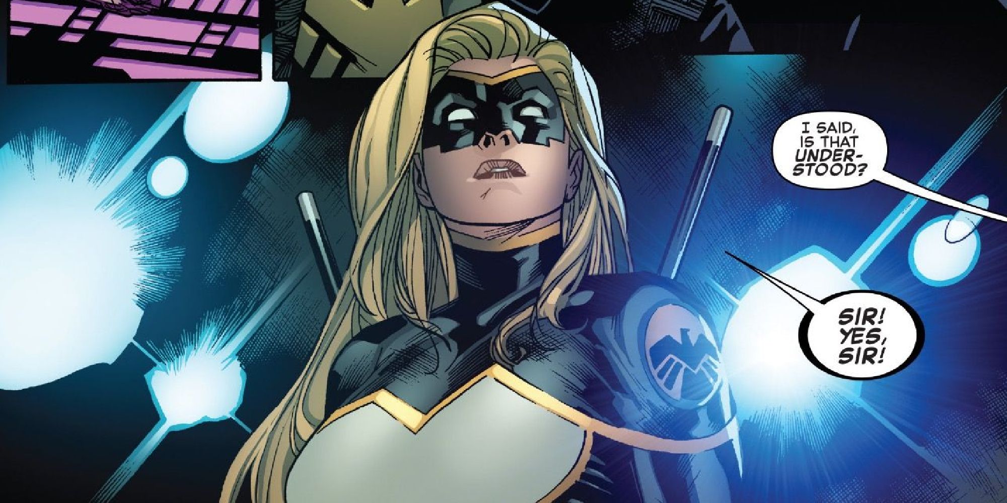 Mockingbird in her S.H.I.E.L.D. costume in the comics