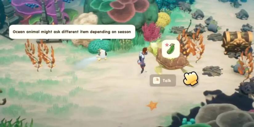 Coral Island turtle requesting a bronze quality cucumber