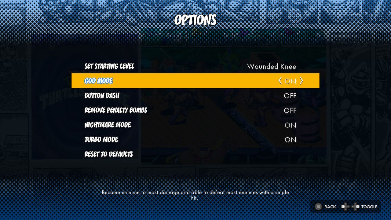 Cowabunga Collection Offers God Mode in Arcade