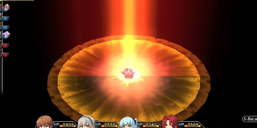 Crimson Ray being cast on a foe