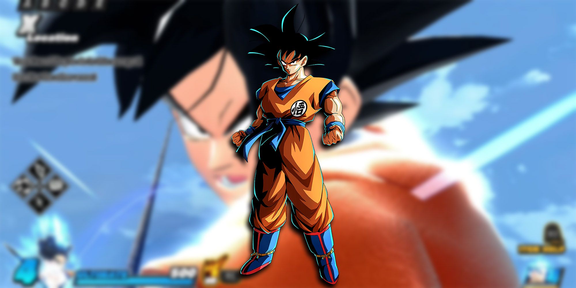 Dragon Ball The Breakers - Level 4 Goku Player Charging Kamehameha In-Game With Goku PNG Overlaid On Top