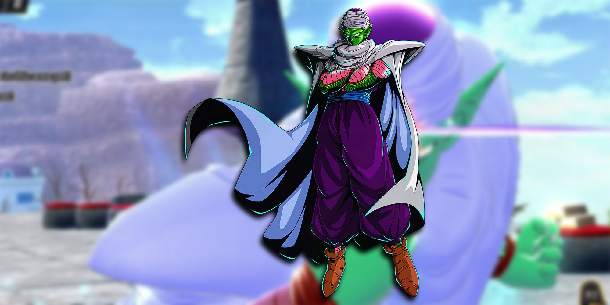 Dragon Ball The Breakers - Piccolo Charging Up Special Beam Cannon In-Game With Piccolo PNG Overlaid On Top