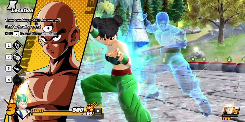 Dragon Ball The Breakers - Transforming Into Tien With Bulma Skin On