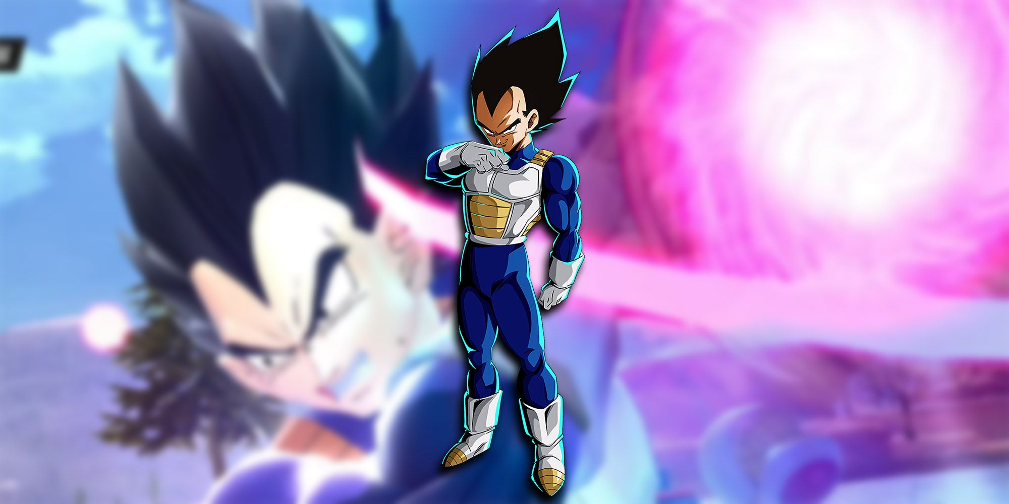 Dragon Ball The Breakers - Vegeta About To Use Galick Gun In-Game With Vegeta PNG Overlaid On Top