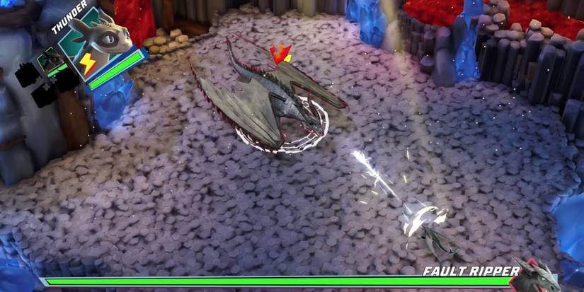 Thunder faces the Fault Ripper in battle