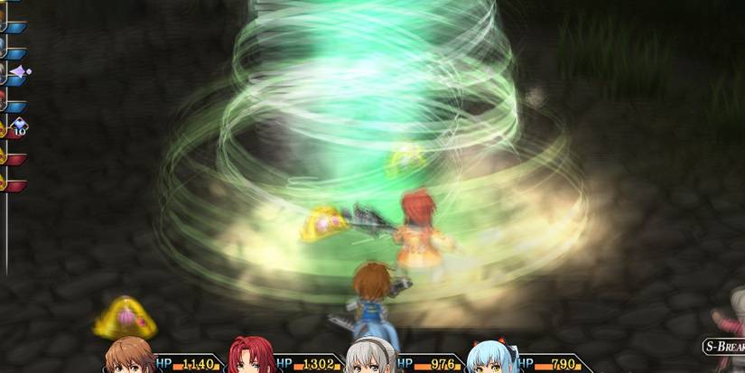 Elie casting Aerial on several enemies